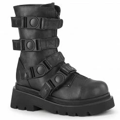 DEMONIA Renegade-55 Women's Black Goth Quick Release Strap Platform Boots