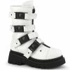 DEMONIA Renegade-55 Women's White Goth Quick Release Strap Platform Boots