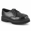 DEMONIA Riot-03 Black Real Leather Men's Goth Rocker Classic Dress Wedding Shoes