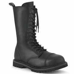 DEMONIA Riot-14 Faux Vegan Leather Mens Unisex Goth Rocker Biker Combat Boots