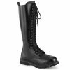 DEMONIA Riot-20 Black Real Leather Mens Unisex Goth Rocker Biker Combat Boots