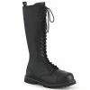 DEMONIA Riot-20 Faux Vegan Leather Mens Unisex Goth Rocker Biker Combat Boots