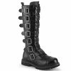 DEMONIA Riot-21MP Black Real Leather Mens Unisex Goth Rocker Biker Combat Boots