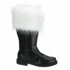 Mens/Unisex FUNTASMA Santa-100 Black Faux Fur Mens Men's Santa Claus Christmas Costume Shoes