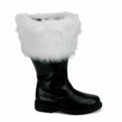 FUNTASMA Santa-106WC Black Faux Fur Wide Calf Men's Santa Claus Costume Boots