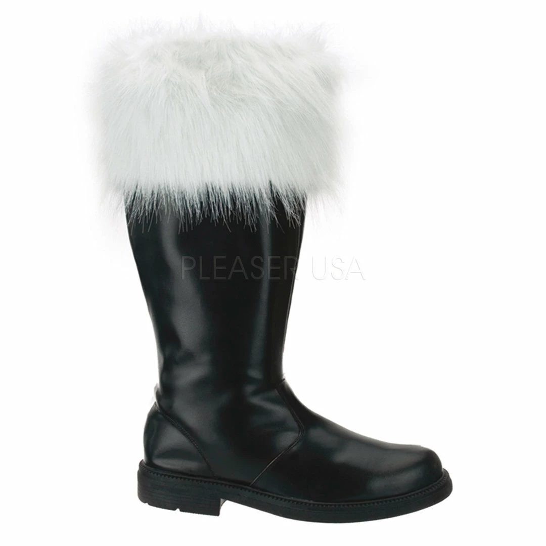 FUNTASMA Santa-108 Black Faux Fur Mens Men's Santa Claus Christmas Costume Shoes Mens/Unisex