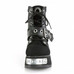 DEMONIA Scene-53 Goth Grommet Buckle Screw Plates 3.5" Platform Ankle Boots
