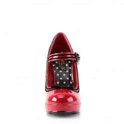 PINUP COUTURE Secret-15 Black Red Rockabilly Work Mary Janes Heels