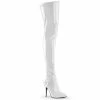 PLEASER Seduce-3000 White Drag Cross Dresser Thigh Boots 5" Heel Women's Sz 5-15