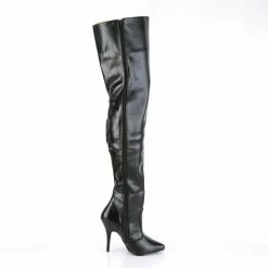 PLEASER Seduce-3010 Black Faux Leather Dancer Thigh High Boots Heels Sz 5-15