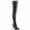 PLEASER Seduce-3010 Black Faux Leather Dancer Thigh High Boots Heels Sz 5-15