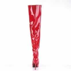 PLEASER Seduce-3010 Red Patent Dancer Thigh High Boots Stiletto Heels Sz 5-15