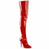 PLEASER Seduce-3010 Red Patent Dancer Thigh High Boots Stiletto Heels Sz 5-15