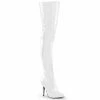PLEASER Seduce-3010 White Patent Dancer Thigh High Boots Stiletto Heels Sz 5-15