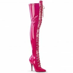 PLEASER Seduce-3024 Hot Pink Patent 5" Heels Drag Cross Dresser Thigh Boots 5-15