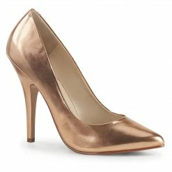 PLEASER Seduce-420 Rose Gold Pointed Dress Work Large Plus Size Heels Pumps 4-15