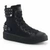 DEMONIA SNEEKER-266 Men's / Unisex Black Canvas Goth 1.5" Platform Sneaker Shoes