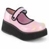 Heels DEMONIA Sprite-01 Pink Holo Goth Lolita Kawaii Rockabilly Platforms Mary Janes