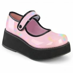 Heels DEMONIA Sprite-01 Pink Holo Goth Lolita Kawaii Rockabilly Platforms Mary Janes
