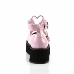 DEMONIA Sprite-02 Pink Patent Goth Heart Ring Platforms Mary Janes Heels