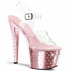 PLEASER Stardust-708 Rhinestone Chrome Stripper Pole Dance Club Platform 7