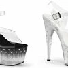 Heels PLEASER Stardust-708T Rhinestone Tinted Stripper Pole Dance Club Platform 7 Heel