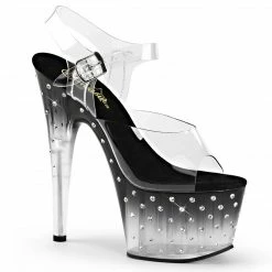 Heels PLEASER Stardust-708T Rhinestone Tinted Stripper Pole Dance Club Platform 7 Heel