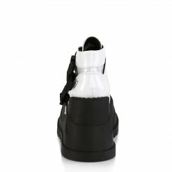 DEMONIA Stomp-15 Women's White Front Sheild Snap Buckles Ventilator Detail Boots