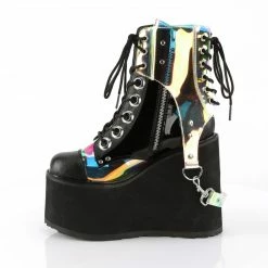 DEMONIA Swing-115 Black Removable Magic Mirror PVC Bondage Strap Goth Ankle Boot Boots