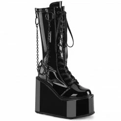 DEMONIA Swing-150 Black Patent Cyber Goth Removeable Chain 5.5