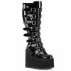 DEMONIA Swing-815WC WIDE CALF Patent Goth Cyber 5.5" Platform Knee Boots