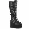 DEMONIA Swing-815WC WIDE CALF Faux Leather Goth Cyber 5.5" Platform Knee Boots