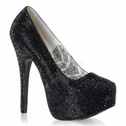 Discontinued BORDELLO Teeze-06R Rhinestones Burlesque Wedding Party Heels Pumps