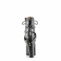 DEMONIA Torment-700 Black Goth Spikes Studs Heart O-Ring Platforms Ankle Boots