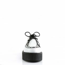 DEMONIA V-Creeper-502 White Goth Punk Rockabilly Mens Unisex 2" Platform Shoes