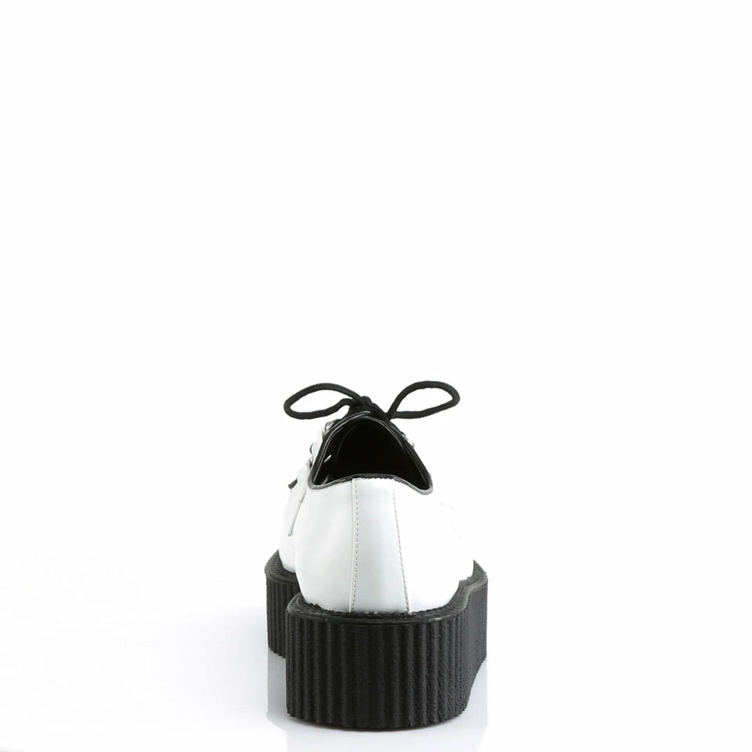 DEMONIA V-Creeper-502 White Goth Punk Rockabilly Mens Unisex 2" Platform Shoes