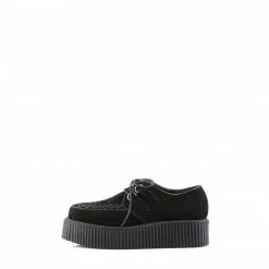 Mens/Unisex DEMONIA V-Creeper-502S Goth Vegan Suede Mens Unisex 2
