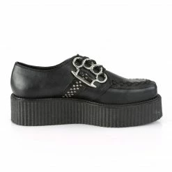 Mens/Unisex DEMONIA V-Creeper-516 Brass Knuckles Studs Goth Men's Unisex Platform Shoes