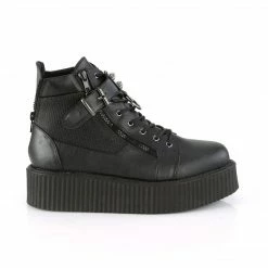 DEMONIA V-Creeper-566 Exposed Zippers Oxfords Goth Men's Unisex Platforms Boots Mens/Unisex