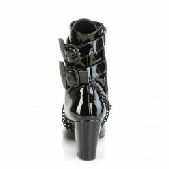 A Shoe Addiction DEMONIA VIVIKA-128 Black Patent Chains Coffin Goth Vampire 3