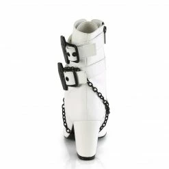 A Shoe Addiction DEMONIA VIVIKA-128 White Vegan Leather Chains Coffin Goth Vampire 3