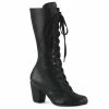 A Shoe Addiction DEMONIA VIVIKA-205 Faux Leather Goth Costume Vampire Steampunk Granny 3" Boots