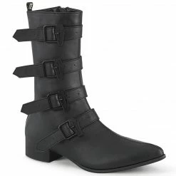 DEMONIA Warlock-110-C Men's Unisex Coffin Buckle Winklepicker Costume Boots