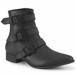 DEMONIA Warlock-50-C Men's Unisex Coffin Buckle Winklepicker Costume Boots