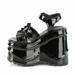 Heels DEMONIA WAVE-13 Black Patent Bat Buckle 6