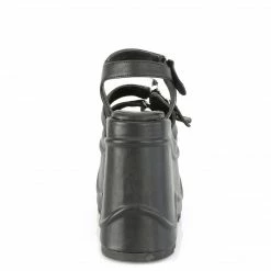 DEMONIA WAVE-13 Black Faux Leather Bat Buckle 6